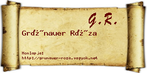 Grünauer Róza névjegykártya